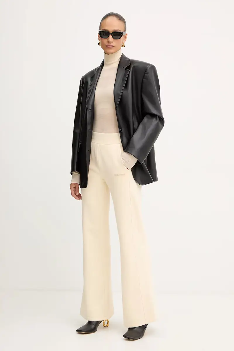 pantaloni tuta di cotone donna colore beige 2P1718 J079 miniatura 2