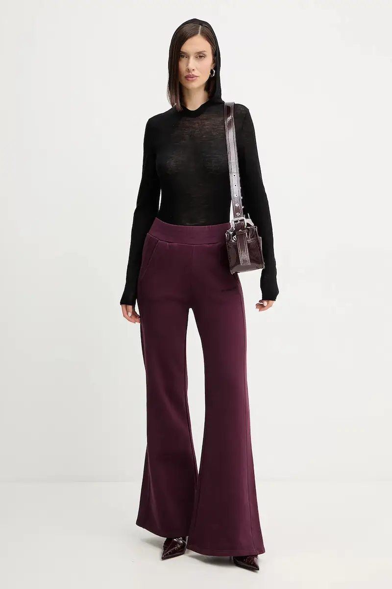 pantaloni tuta di cotone donna colore violetto 2P1718 J079 miniatura 2