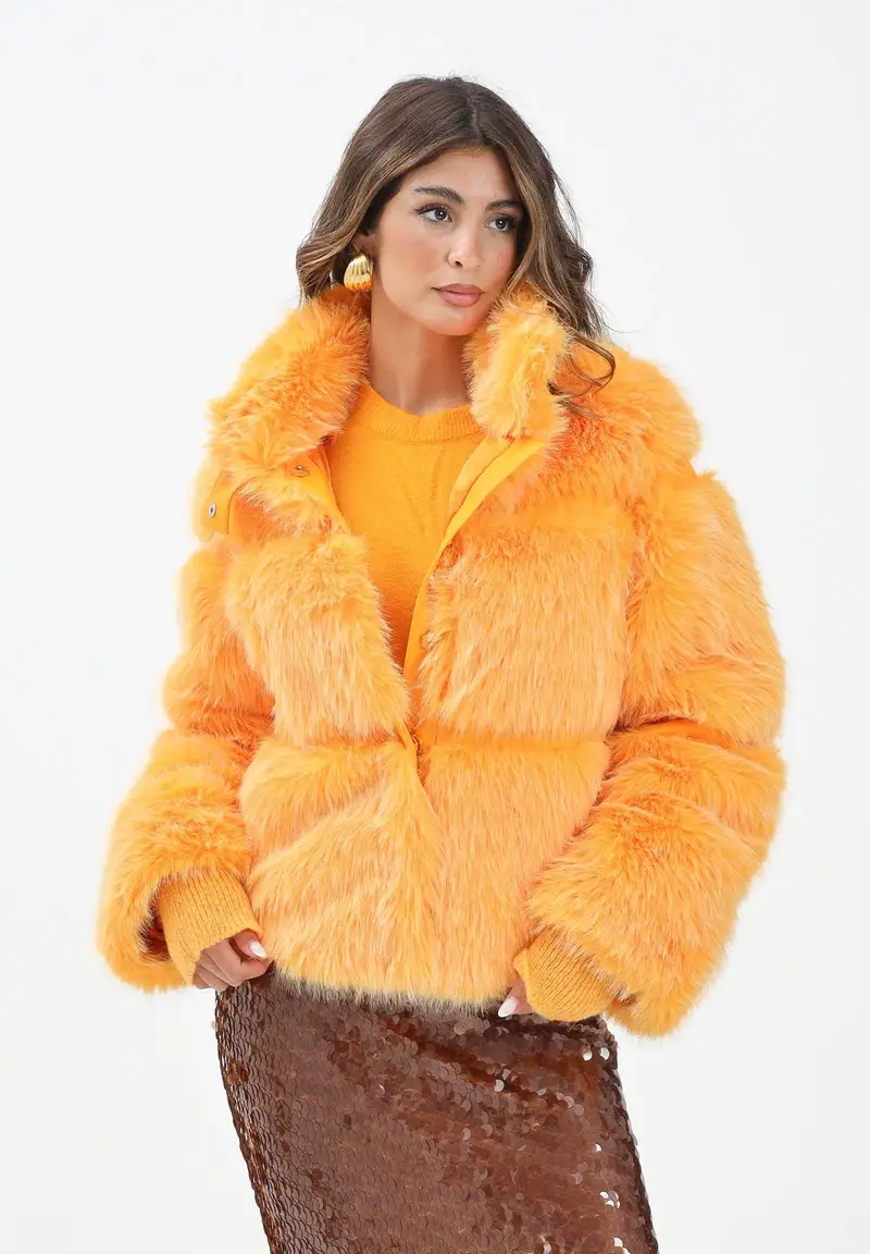 Pelliccia arancione da donna miniatura 2