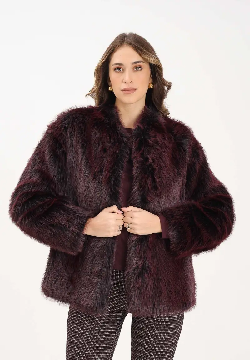 Pelliccia bordeaux da donna miniatura 2