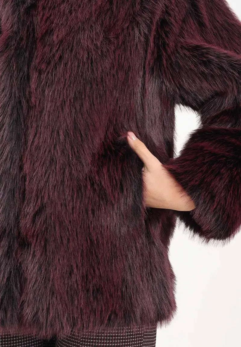 Pelliccia bordeaux da donna miniatura 3