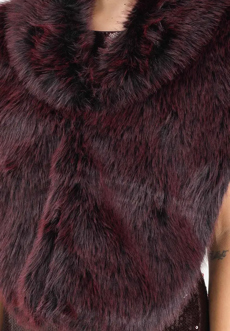 Pellicciotto bordeaux da donna miniatura 3