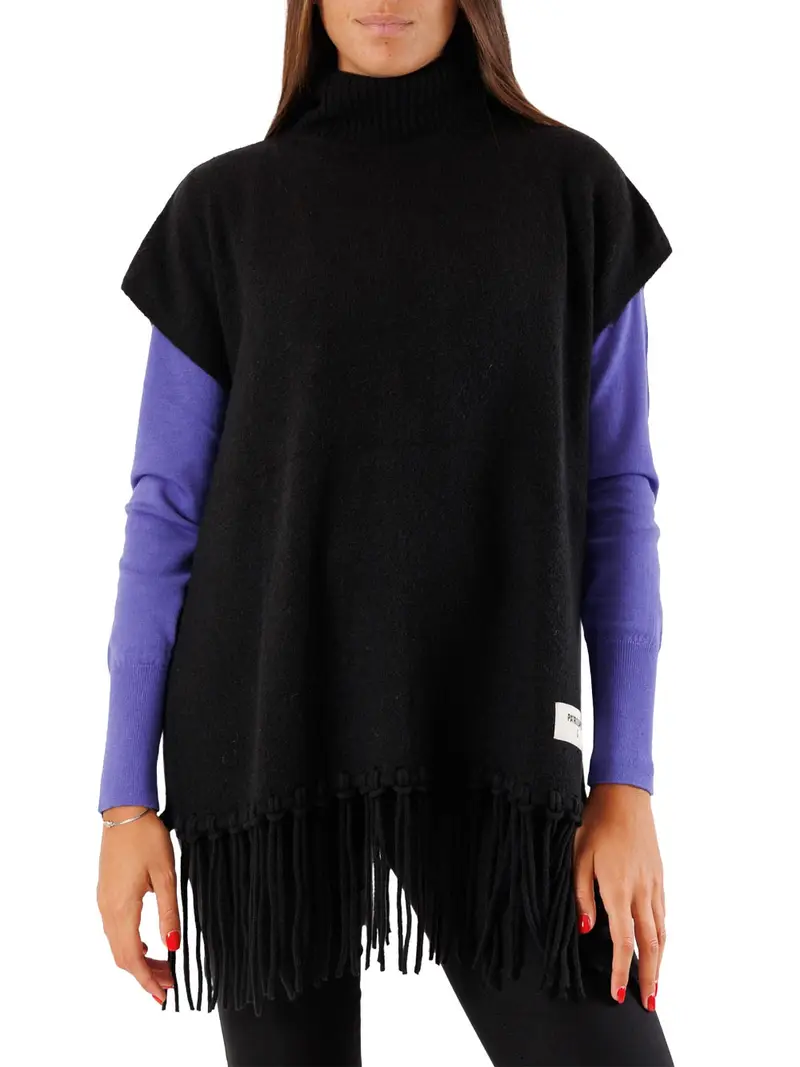 poncho patrizia pepe da donna - nero