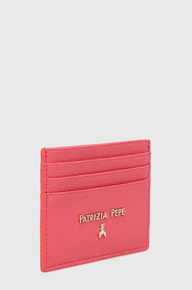 portacarte in pelle colore beige Rosa miniatura 2