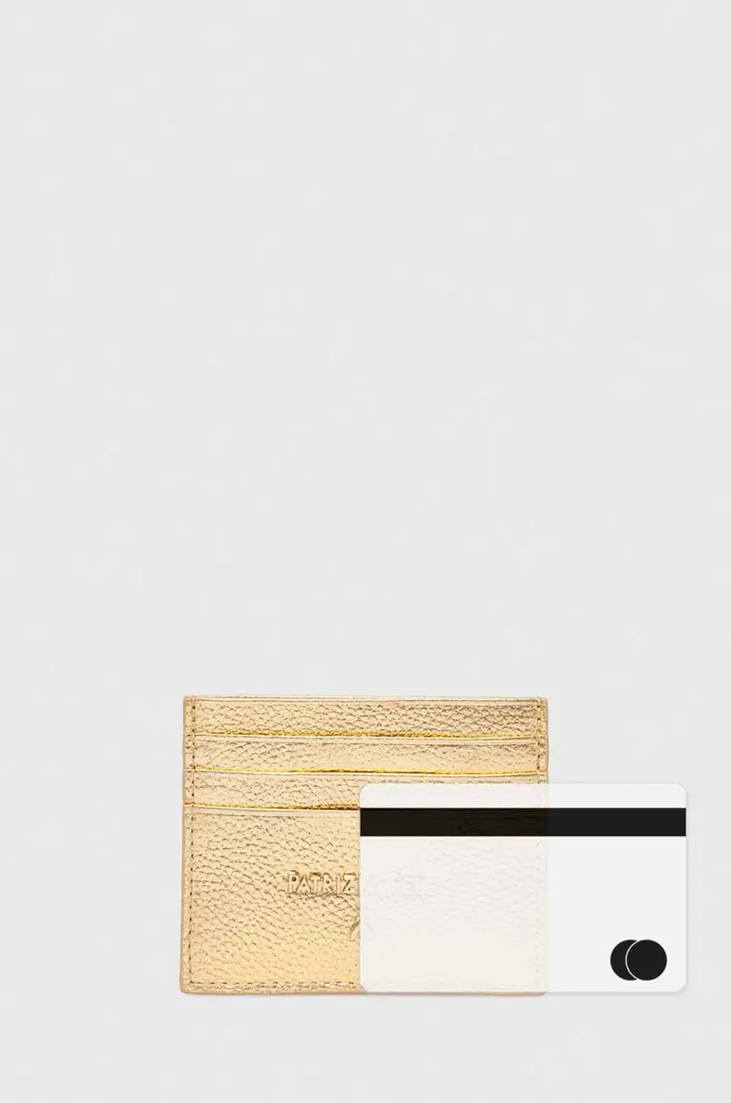 portacarte in pelle colore oro miniatura 5