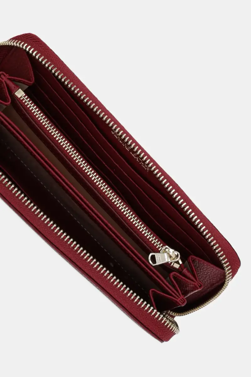 portafoglio in pelle donna colore beige CQ4879 L001 Granata miniatura 3