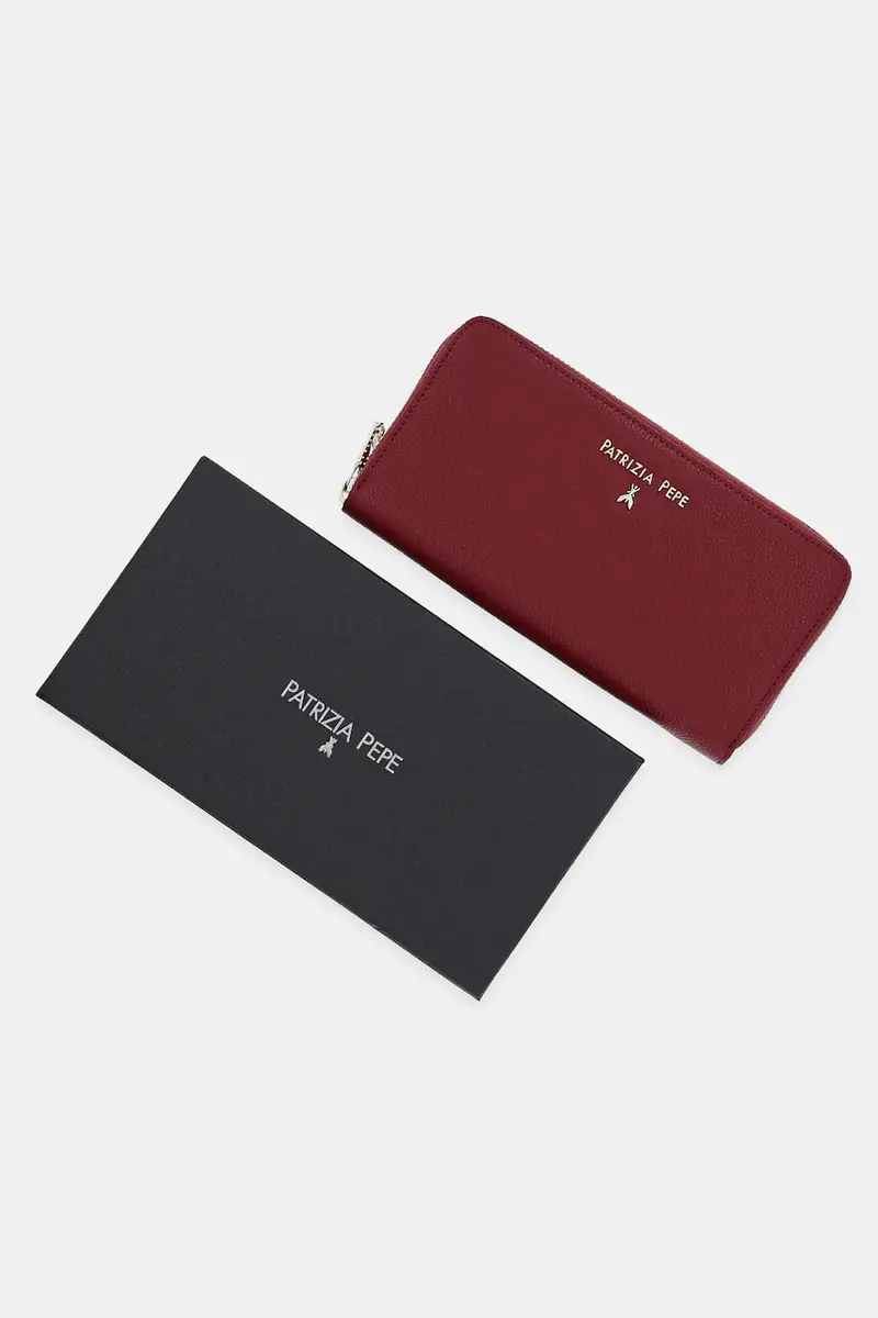 portafoglio in pelle donna colore beige CQ4879 L001 Granata miniatura 4