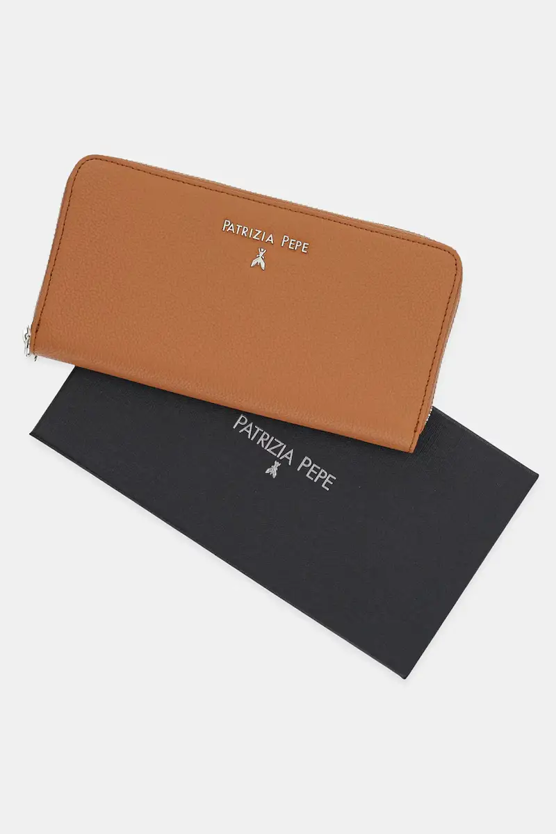 portafoglio in pelle donna colore beige CQ4879 L001 Marrone miniatura 4