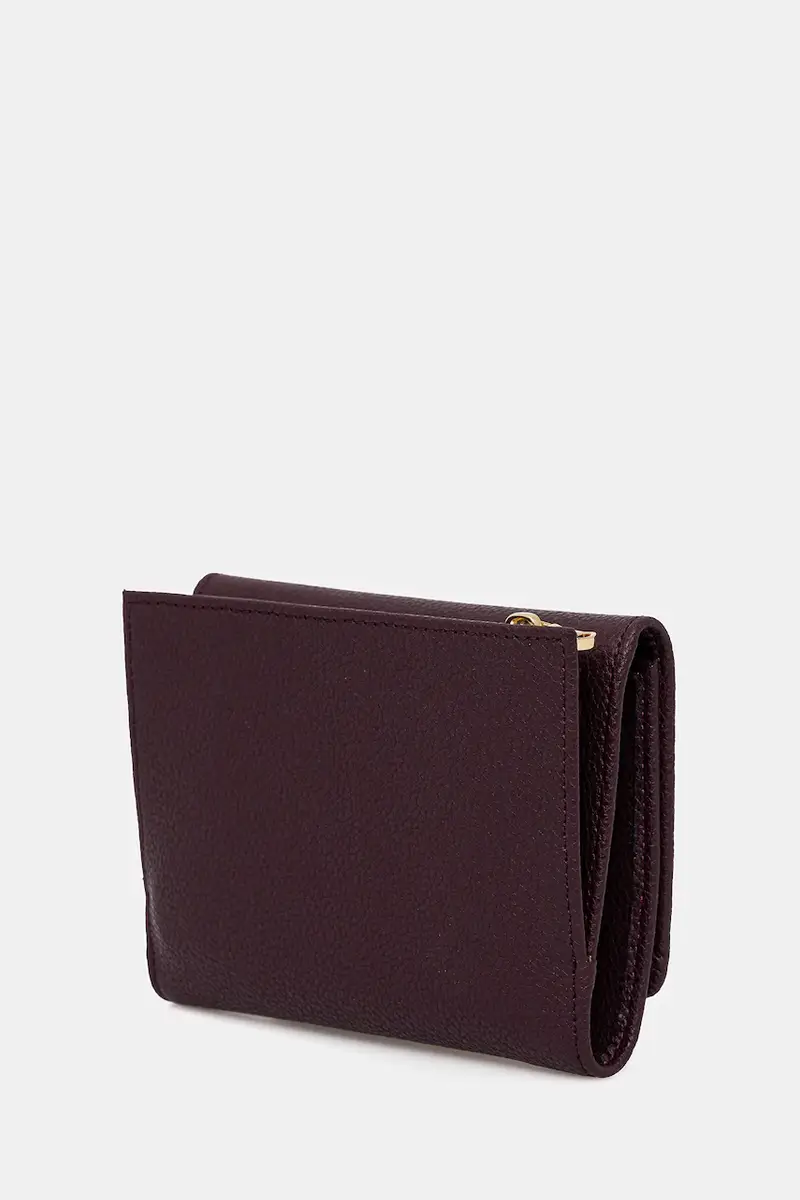 portafoglio in pelle donna colore beige CQ7081 L001 Violetto miniatura 2