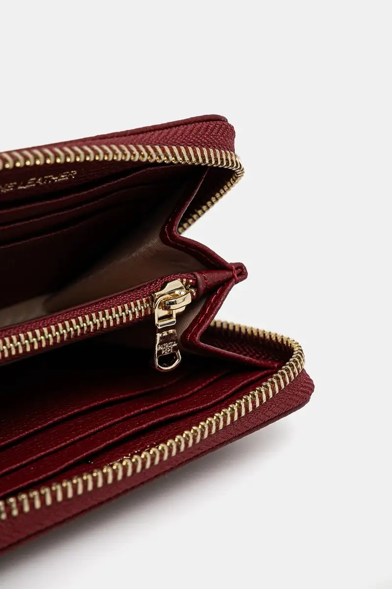 portafoglio in pelle donna colore beige CQ8512 L001 Granata miniatura 3