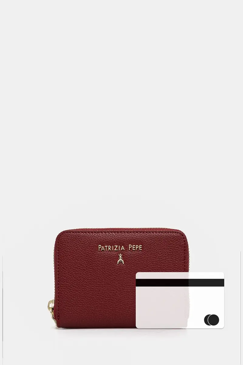 portafoglio in pelle donna colore beige CQ8512 L001 Granata miniatura 5