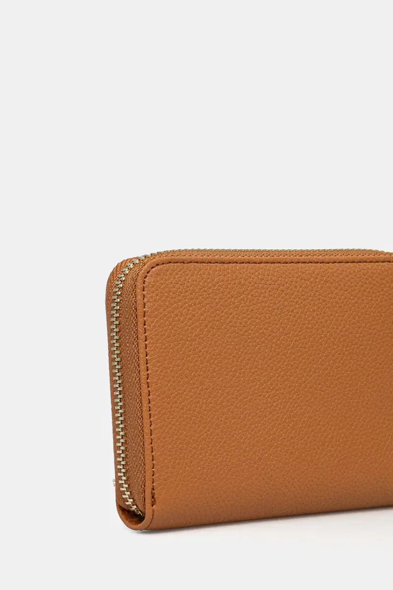 portafoglio in pelle donna colore beige CQ8512 L001 Marrone miniatura 2