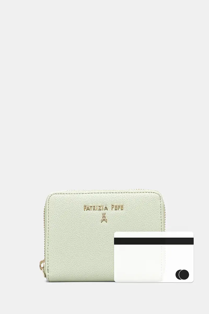 portafoglio in pelle donna colore beige CQ8512 L001 Verde miniatura 5