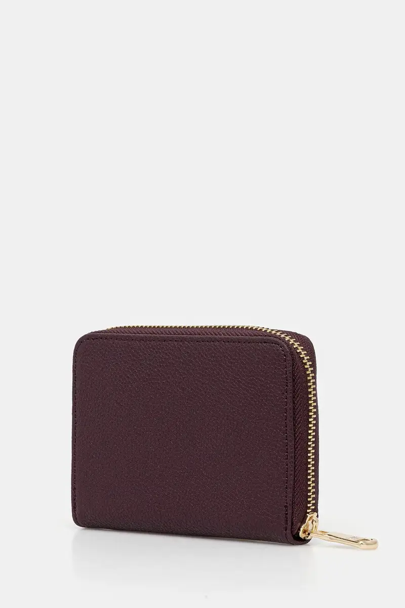 portafoglio in pelle donna colore beige CQ8512 L001 Violetto miniatura 2