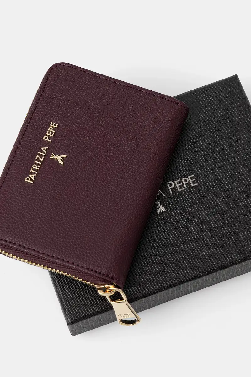 portafoglio in pelle donna colore beige CQ8512 L001 Violetto miniatura 4