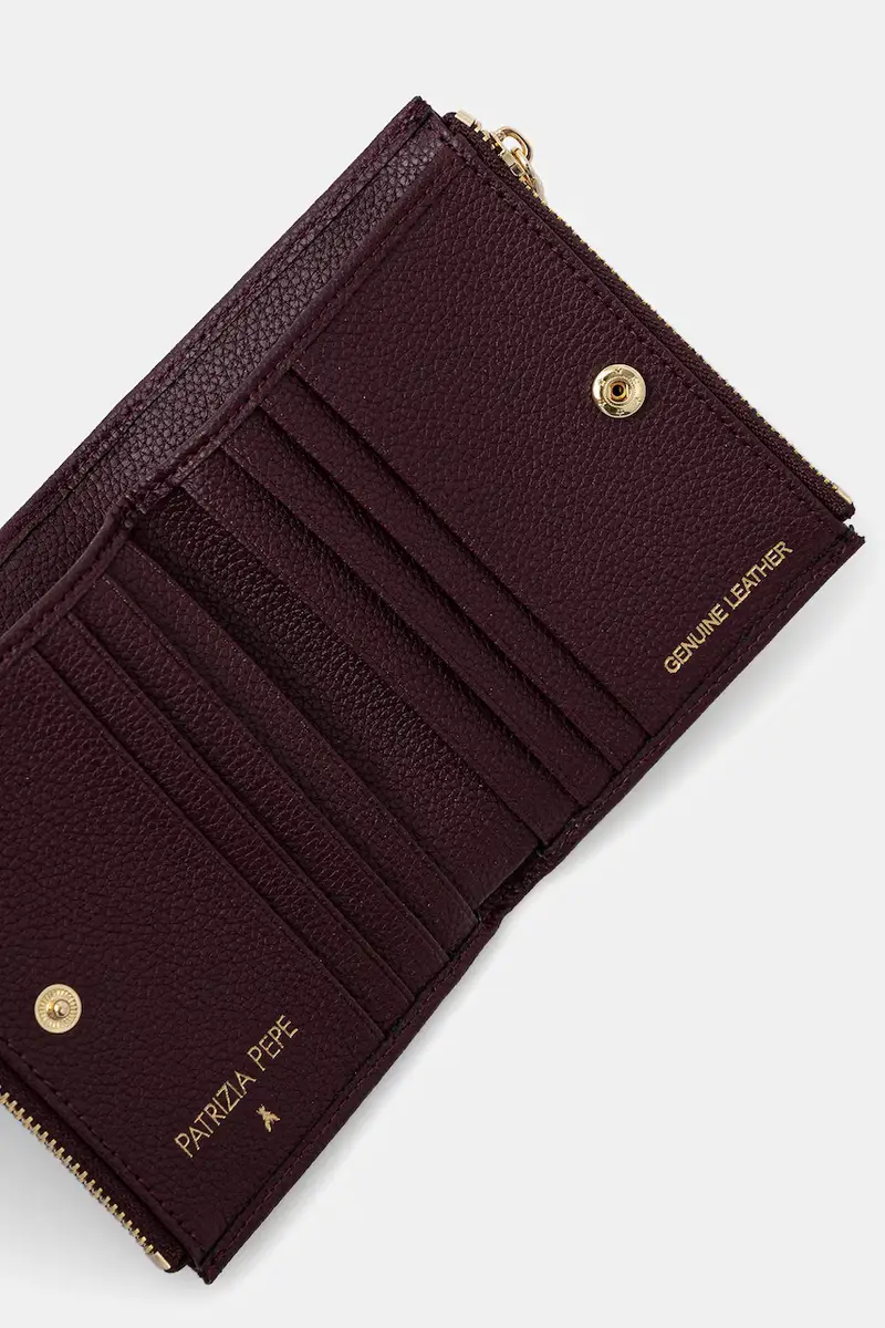 portafoglio in pelle donna colore nero CQ8732 L001 Violetto miniatura 3