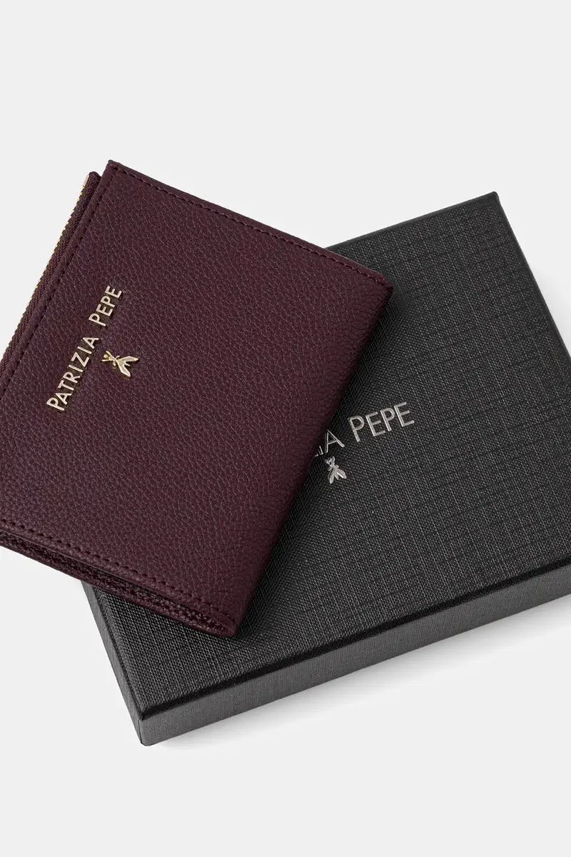 portafoglio in pelle donna colore nero CQ8732 L001 Violetto miniatura 4