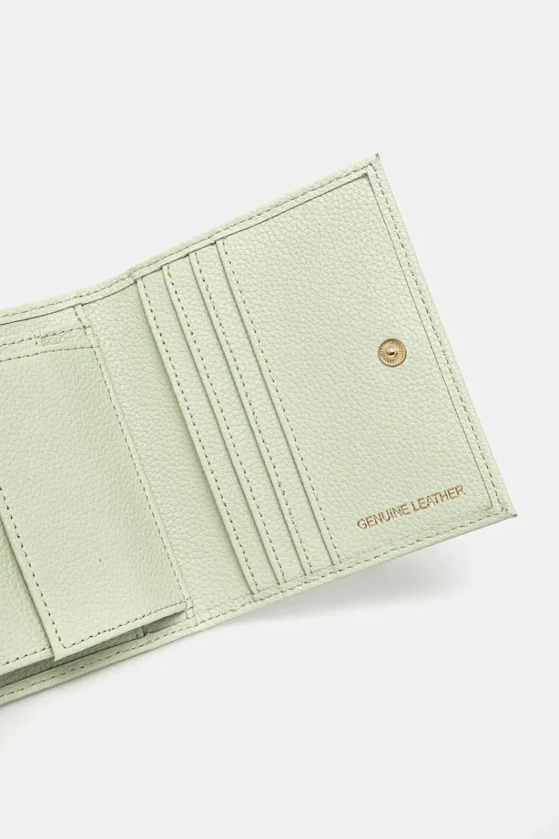 portafoglio in pelle donna colore verde 8Q0024 L001 miniatura 3