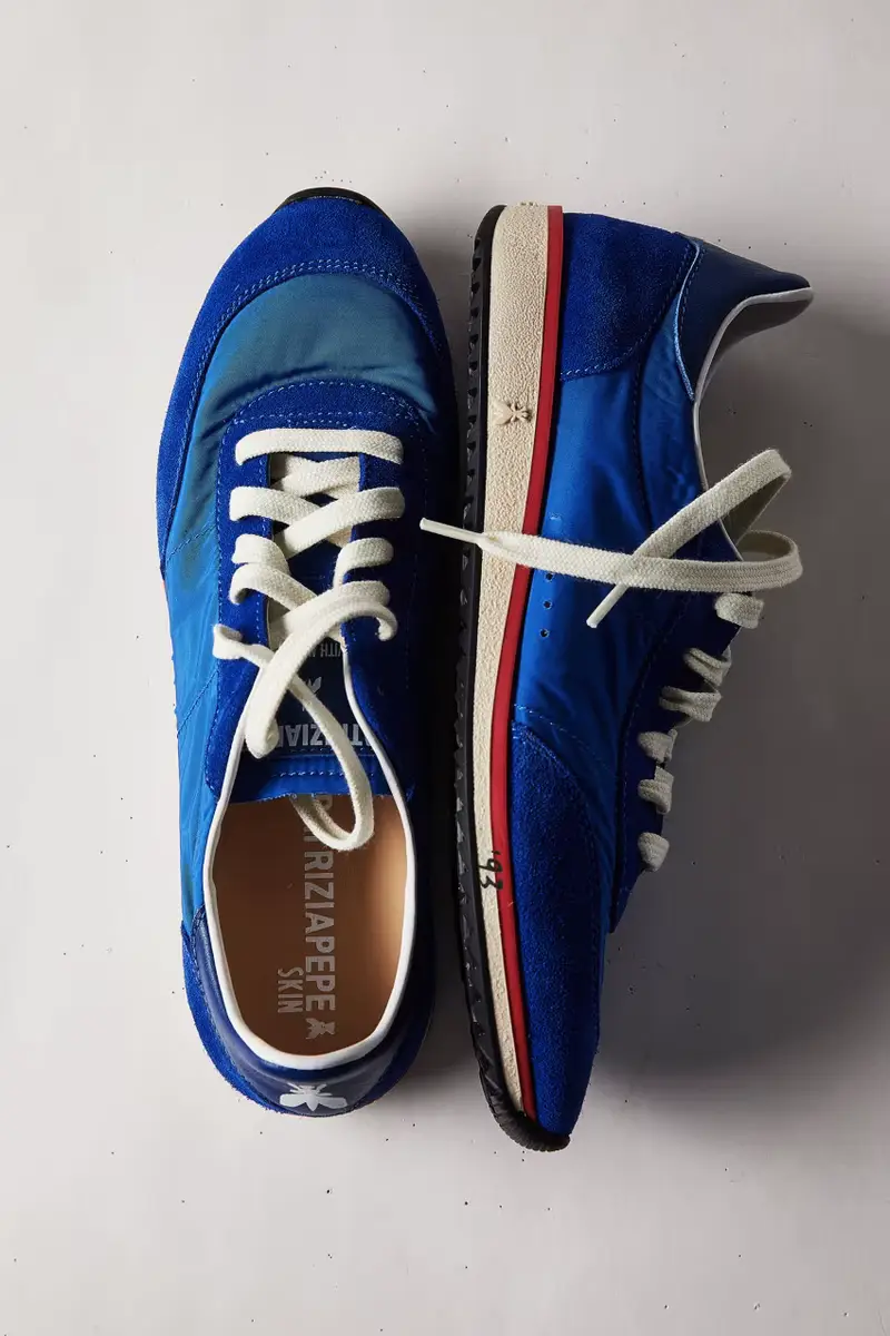 Running SKIN Sneakers "Born in 93" in nylon Azzurro