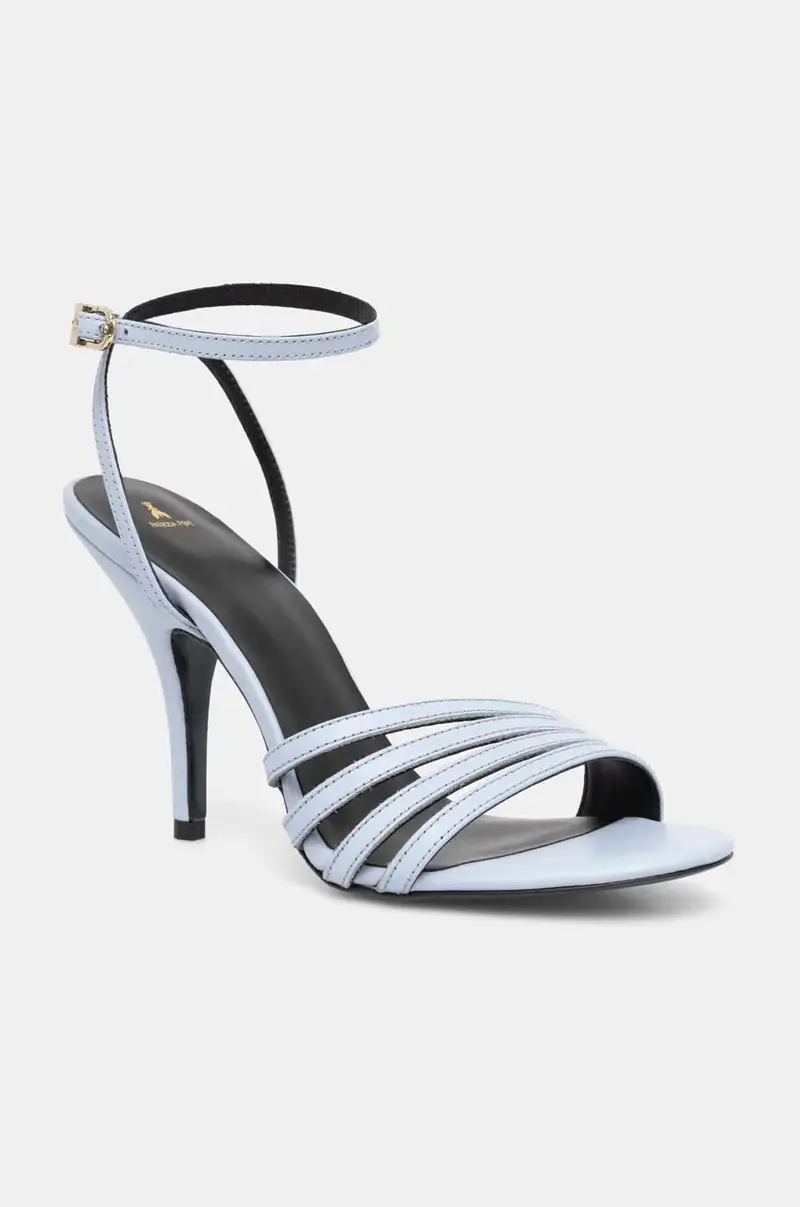 sandali in pelle colore blu 8X0077 L048 CA38