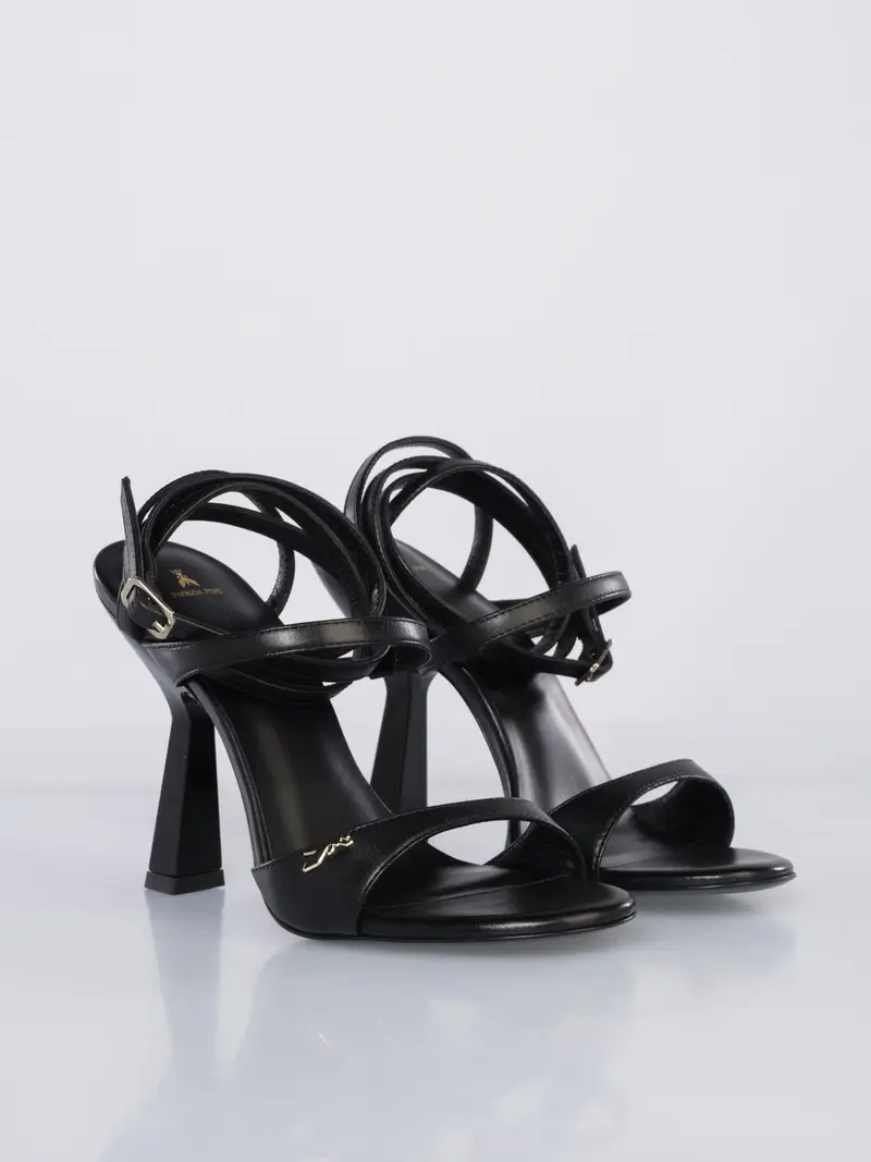 sandalo da donna Patrizia Pepe in pelle con tacco NERO miniatura 2