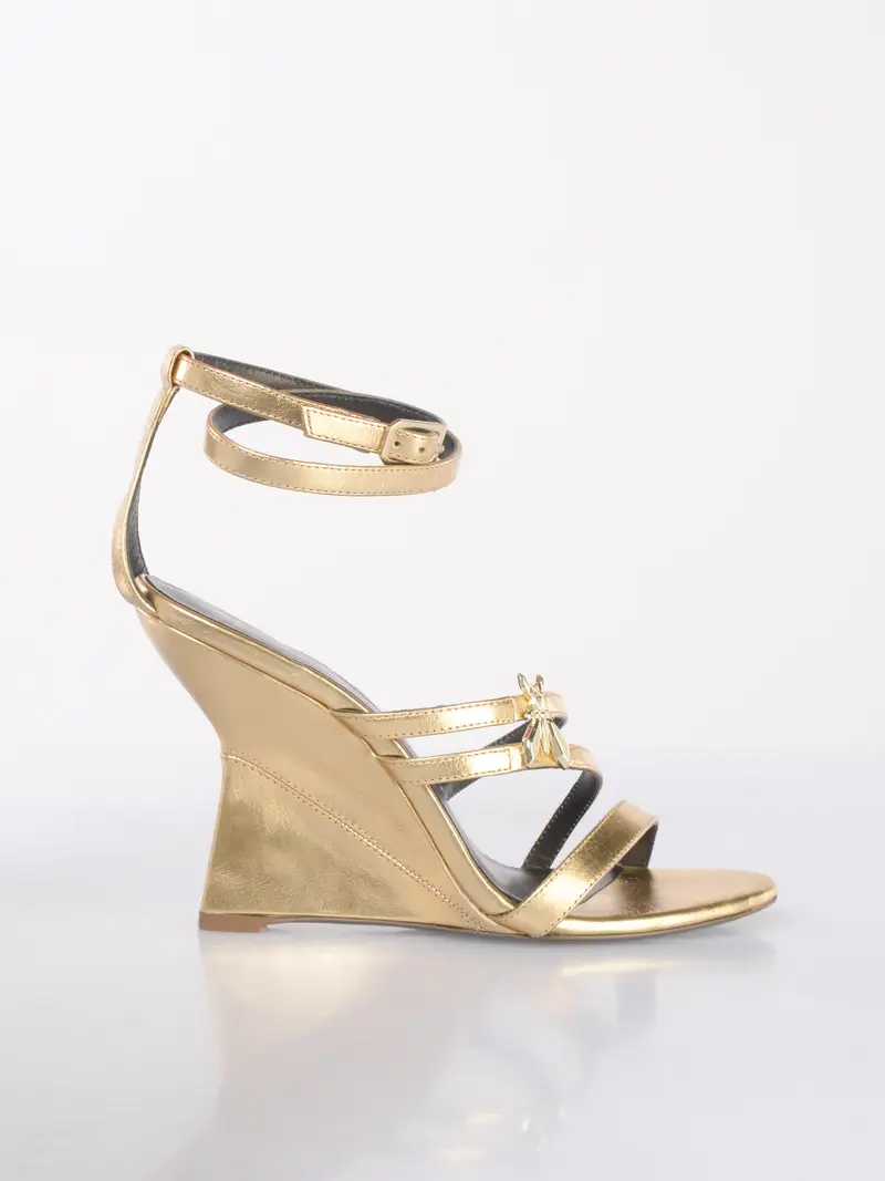 sandalo da donna Patrizia Pepe in vera pelle con tacco a clessidra Giallo