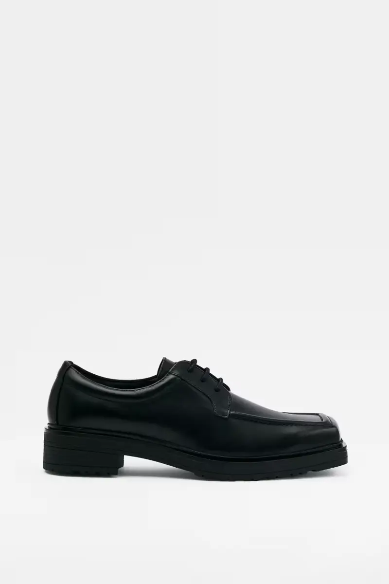Scarpe allacciate Square in pelle Nero