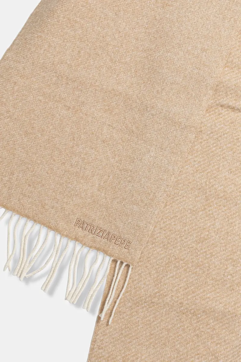 scialle con lana colore beige 2F0124 A681 miniatura 2