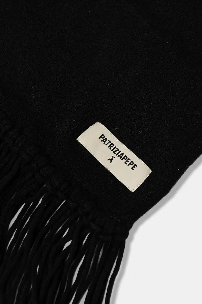 sciarpa con aggiunta di lana donna colore nero 8F0067 K287 miniatura 2