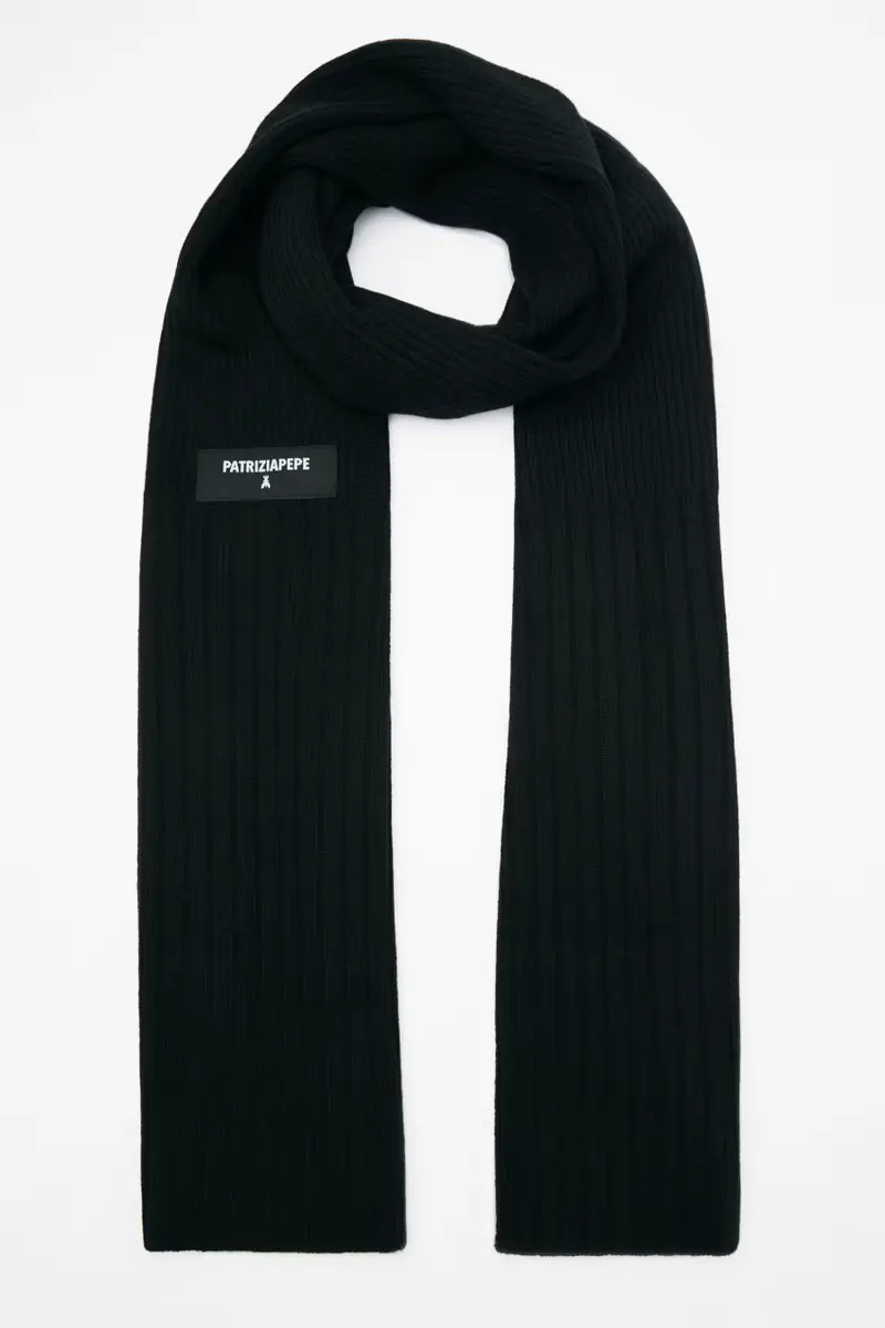 Sciarpa in maglia a costina Nero