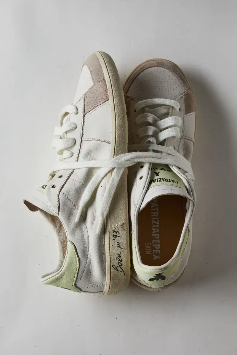SKIN Sneakers "Born in 93" in nappa Bianco