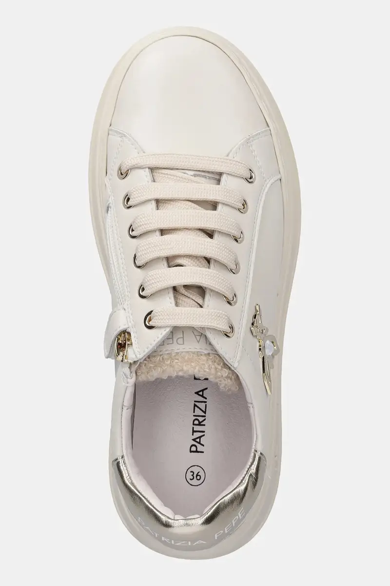 sneakers in pelle colore beige PPJ903 miniatura 4