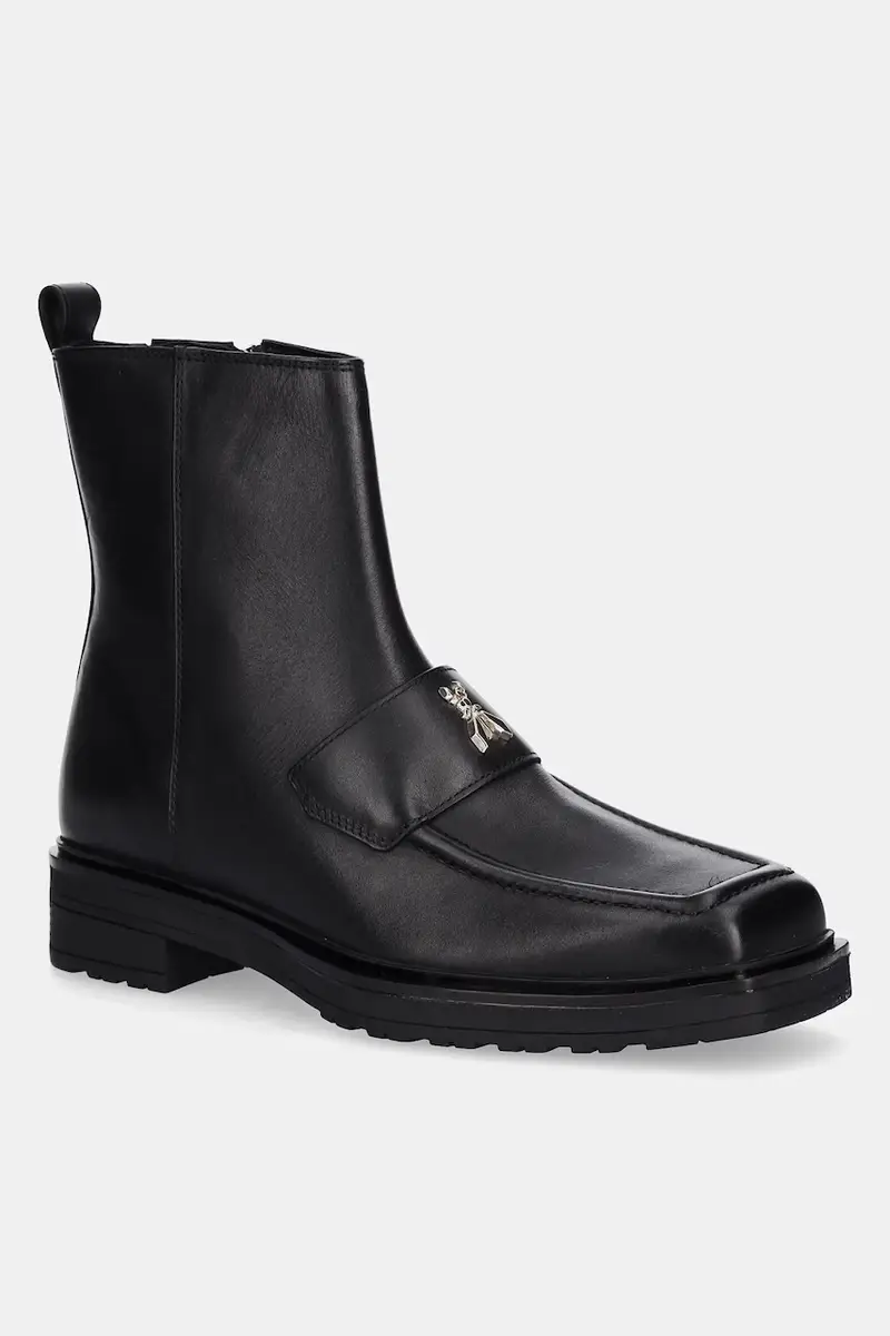 stivaletti alla caviglia in pelle colore nero 2Y0034 L048 K103