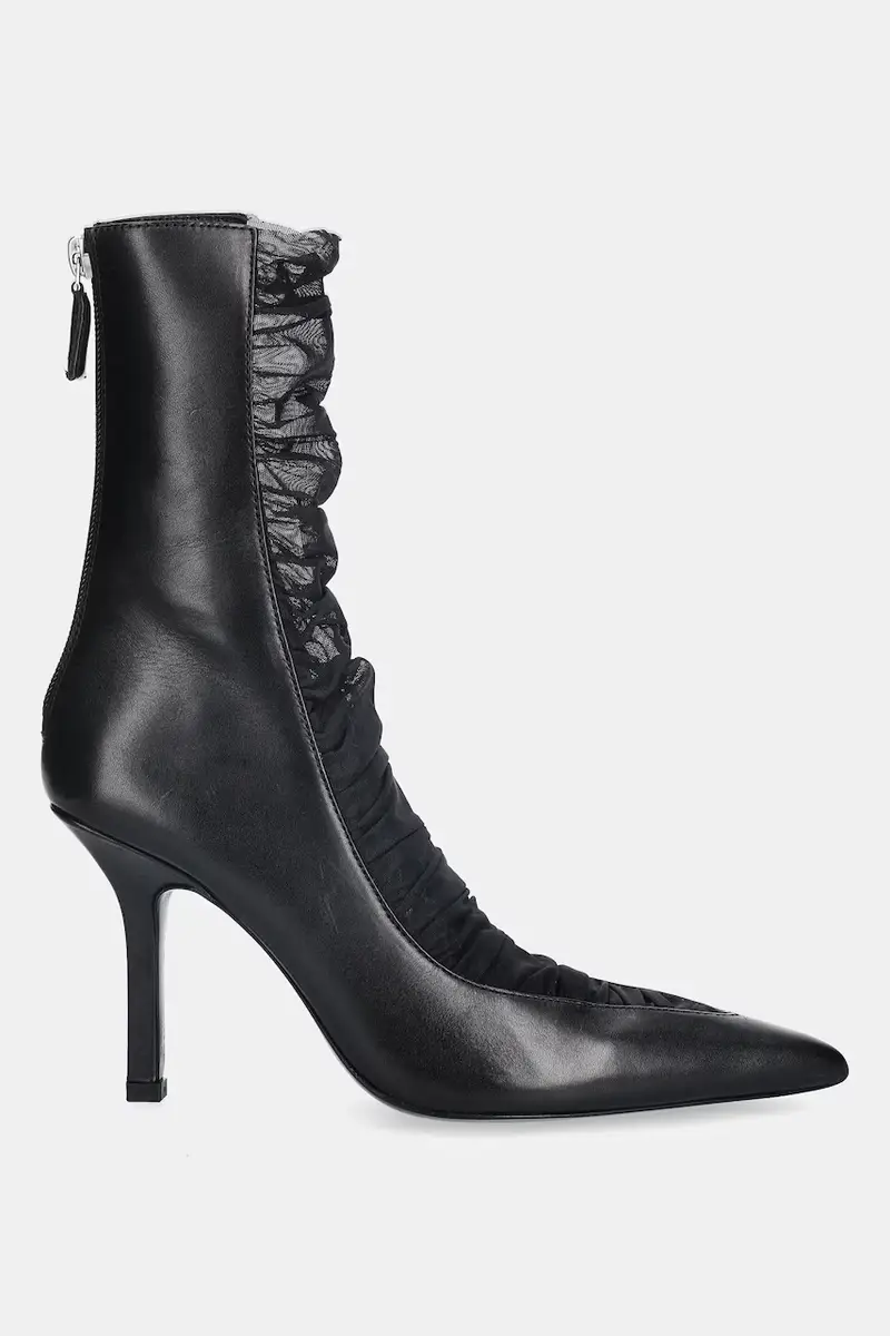 stivaletti alla caviglia in pelle Nero miniatura 2