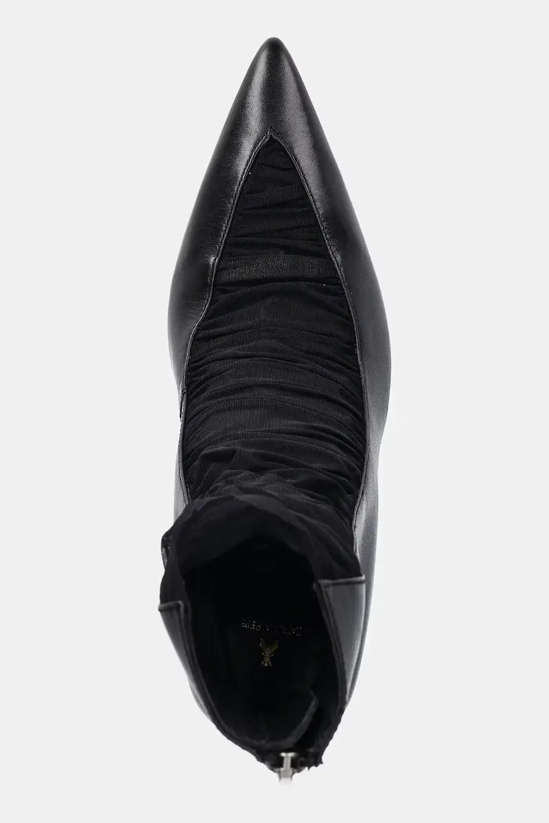 stivaletti alla caviglia in pelle Nero miniatura 4