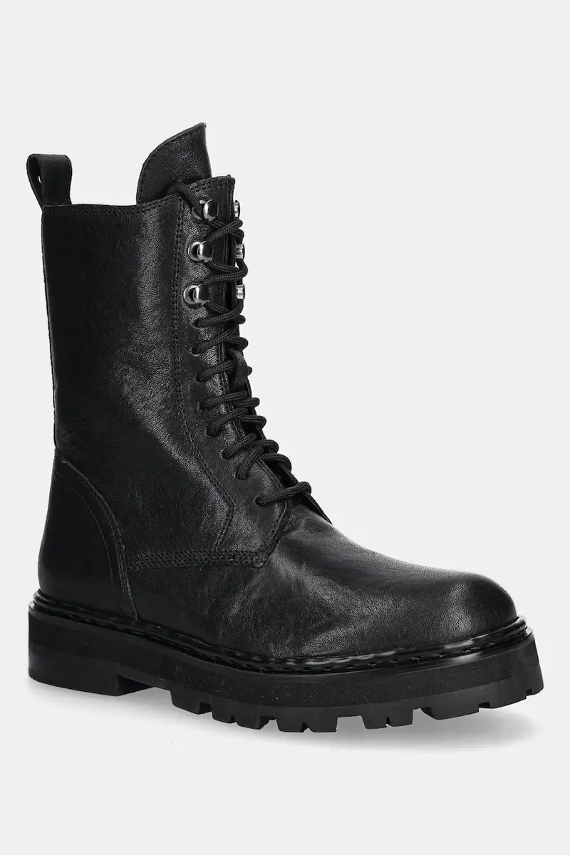 stivali da motociclista in pelle Nero