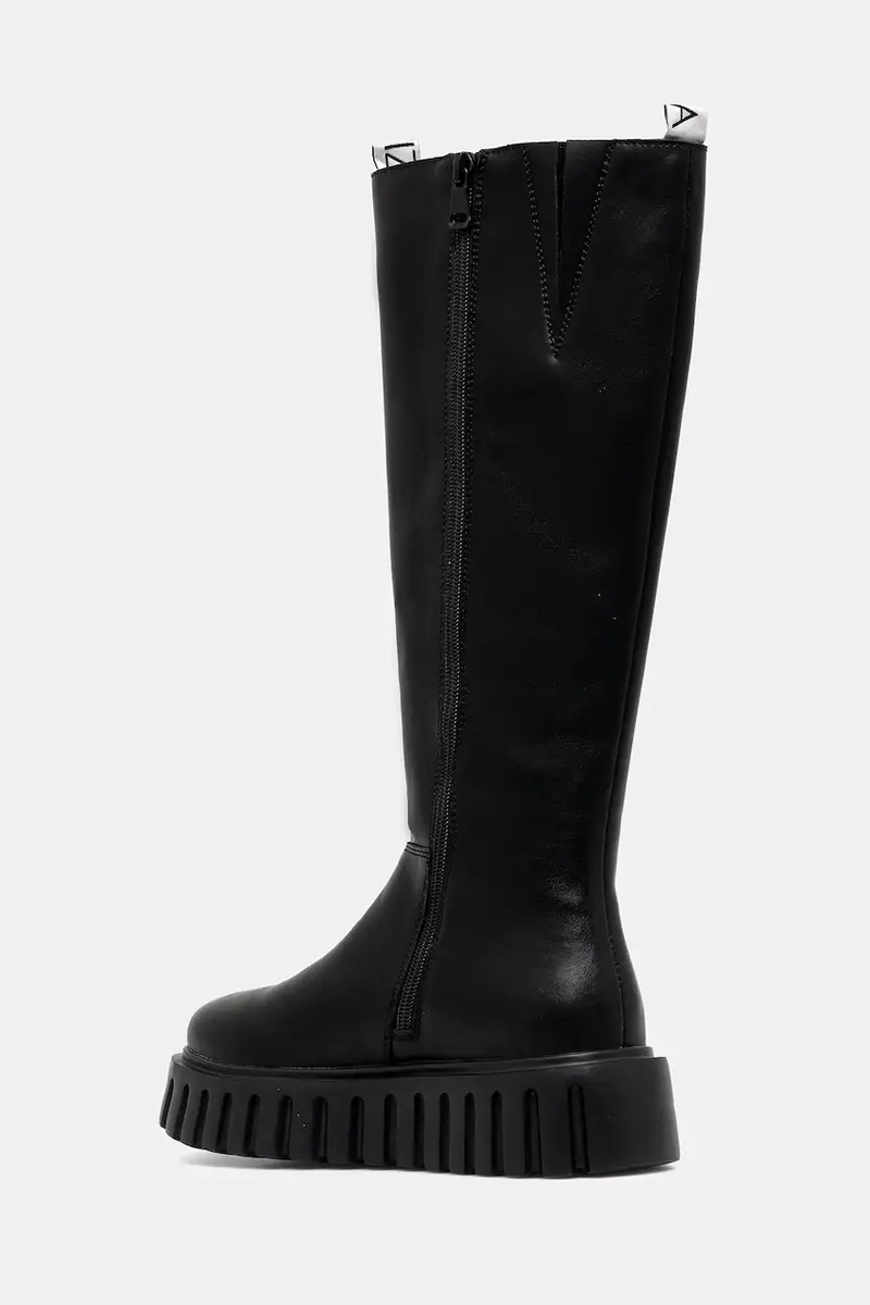 stivali in pelle bambino/a Nero miniatura 3