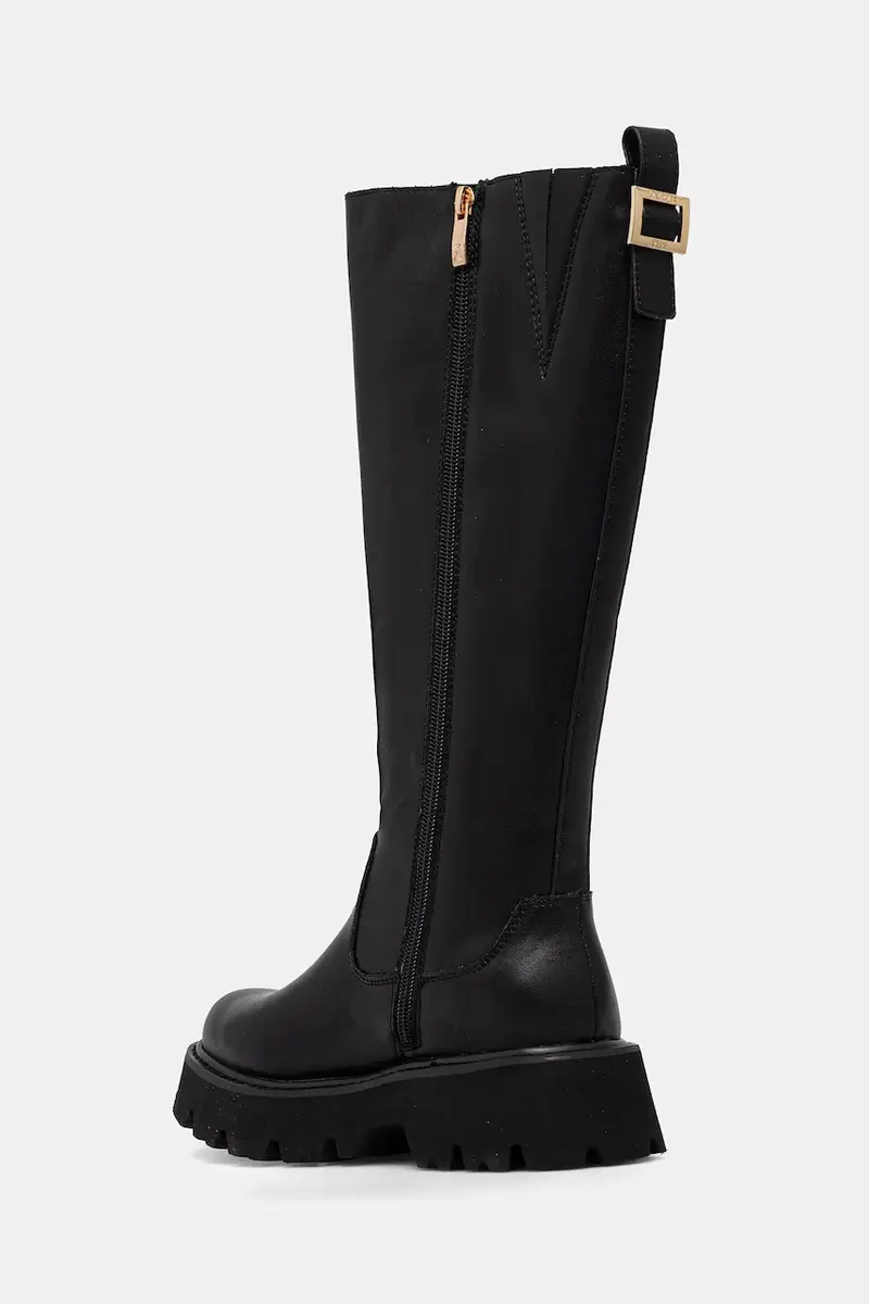 stivali in pelle bambino/a Nero miniatura 3