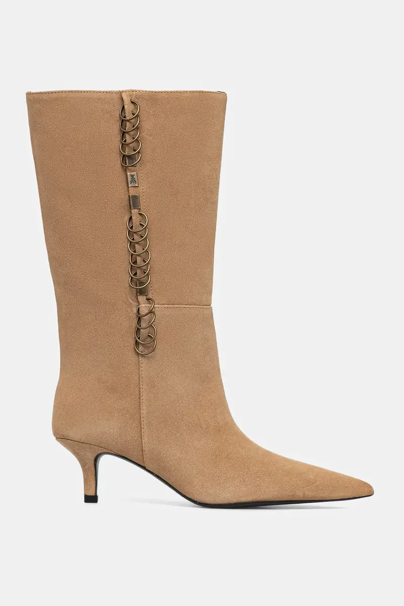 stivali in pelle scamosciata donna colore beige 8Y0138 L033 B768 miniatura 2