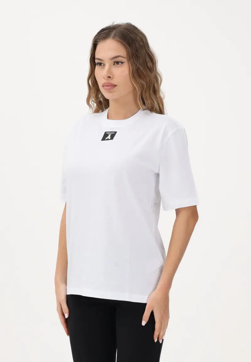 T-shirt a manica corta bianca da donna con logo