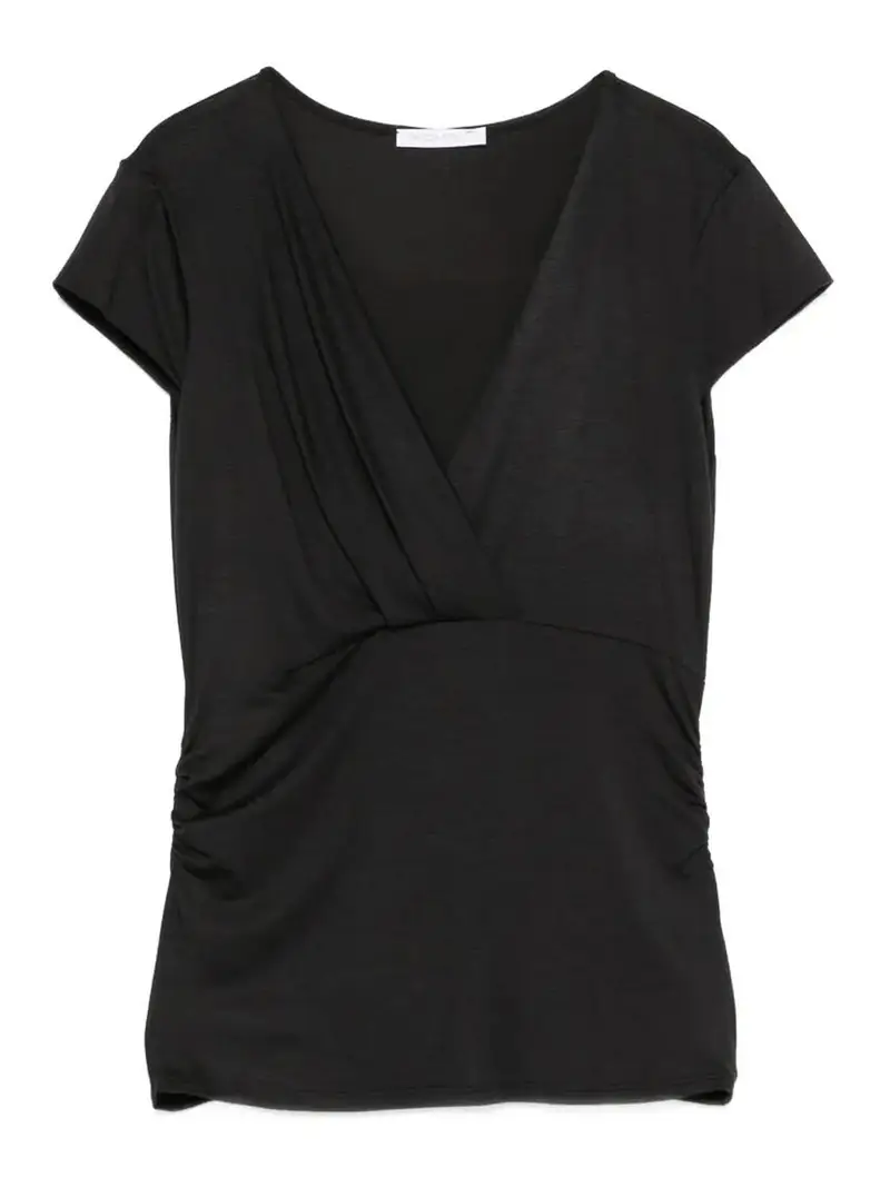 T-shirt con scollo a V Nero