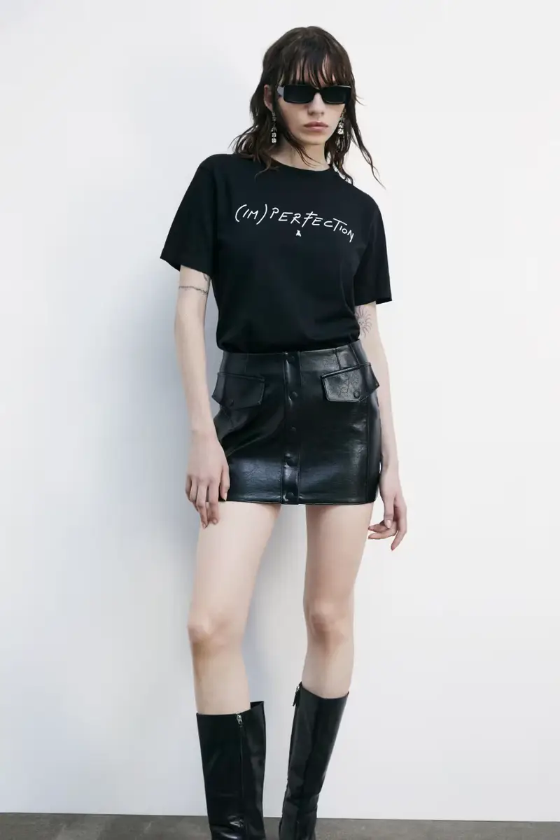 T-shirt (IM)PERFECTION in jersey Nero