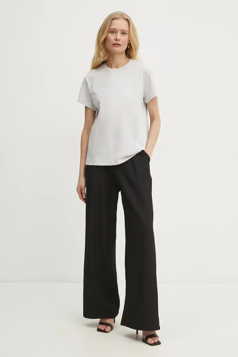 t-shirt in cotone colore grigio miniatura 2