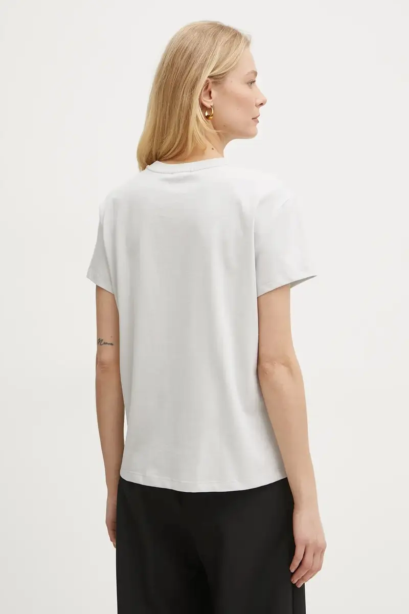 t-shirt in cotone colore grigio miniatura 3