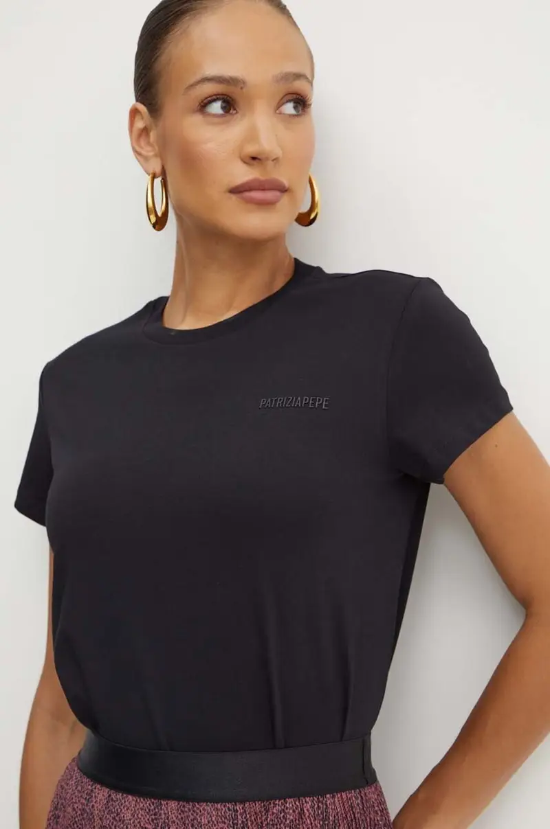 t-shirt in cotone colore nero miniatura 4