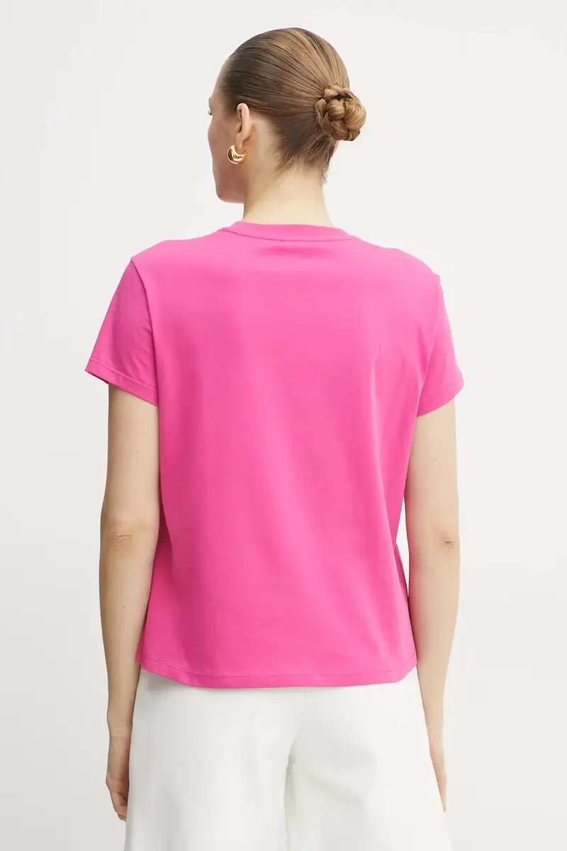 t-shirt in cotone colore rosa miniatura 3