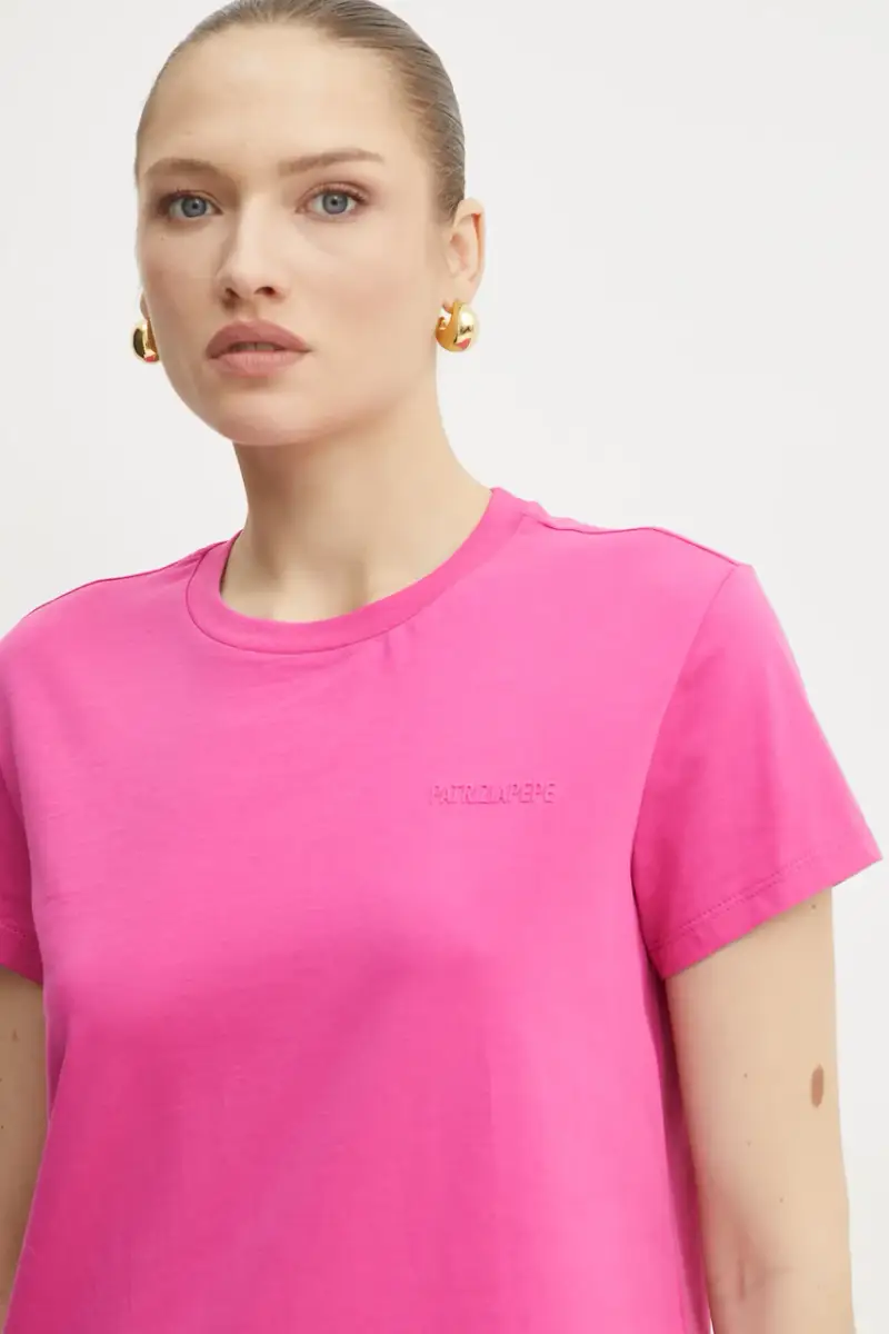 t-shirt in cotone colore rosa miniatura 4