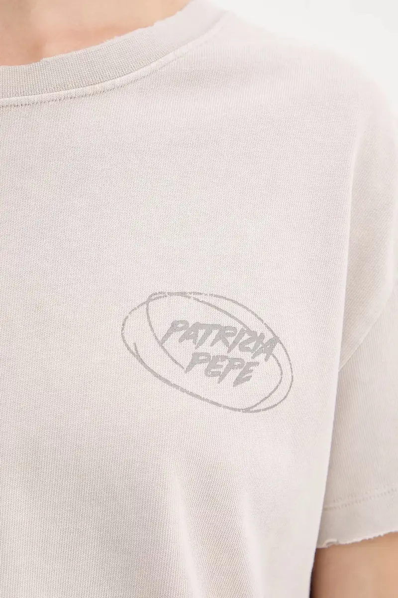 PATRIZIA PEPE T-shirt Donna Beige 3840102 miniatura 5