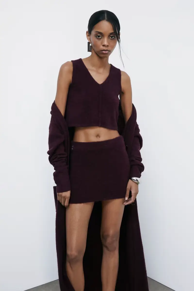 Top cropped in maglia morbida