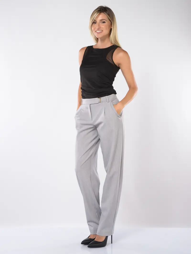 top da donna Patrizia Pepe effetto rete con arricciatura NERO miniatura 2